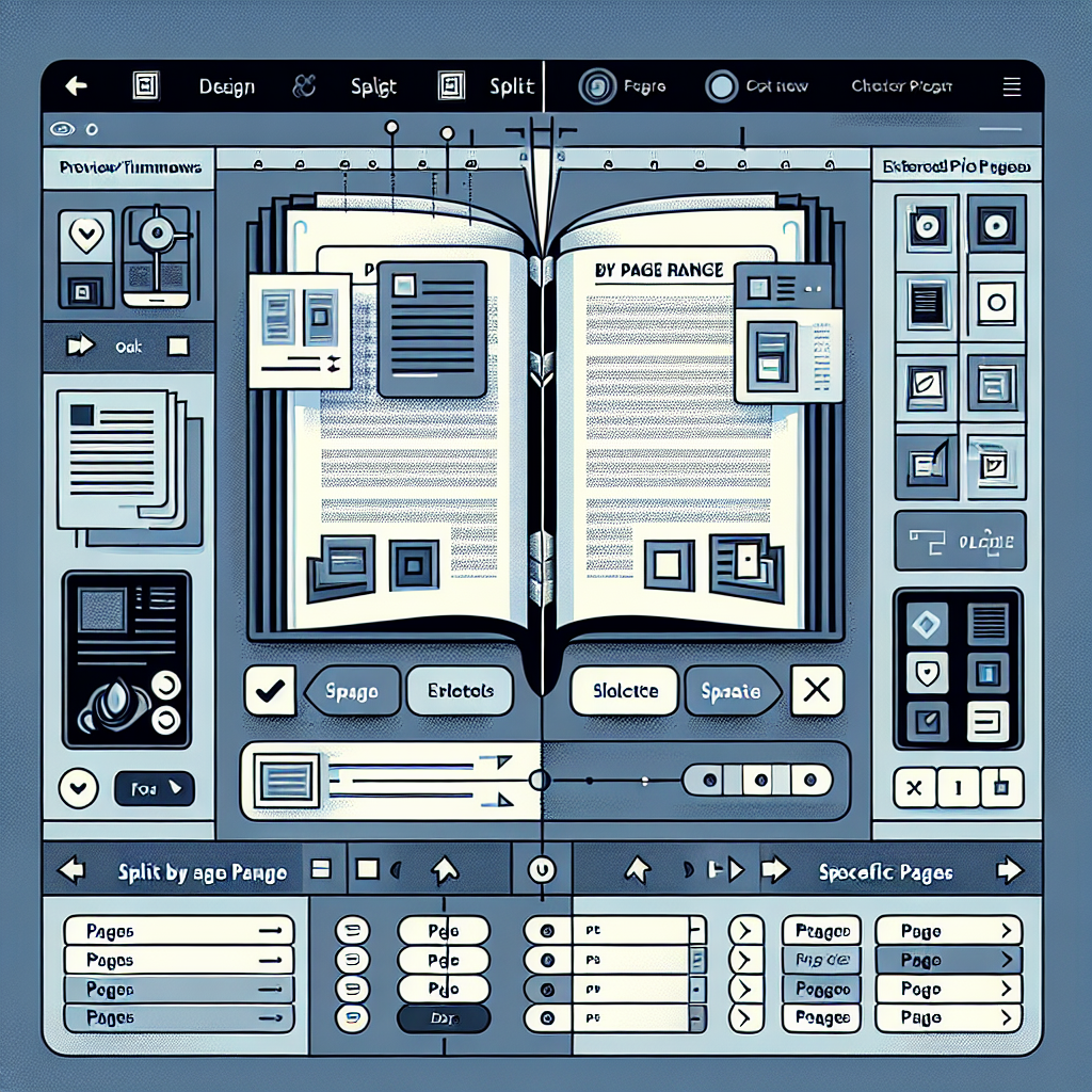 PDF split interface showing page selection options